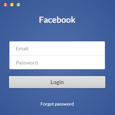 com login facebook